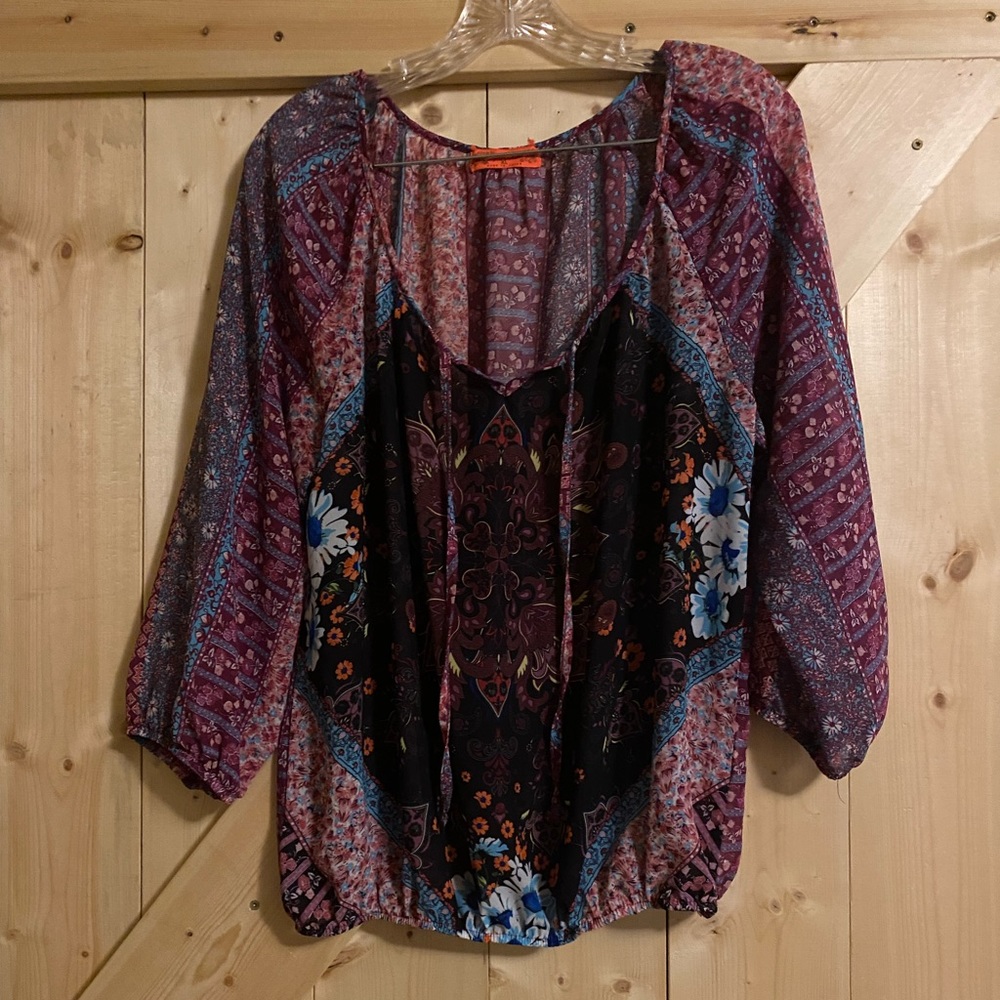 Spoiled XL Flowy Sheer Blouse